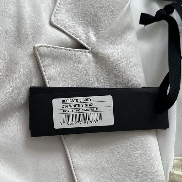 PINKO Dedicato 3 Bodysuit in White Made in Italy Size 6 US - Picture 8 of 13